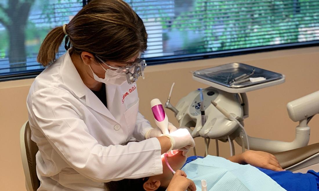 Air flow technology being used on a patient